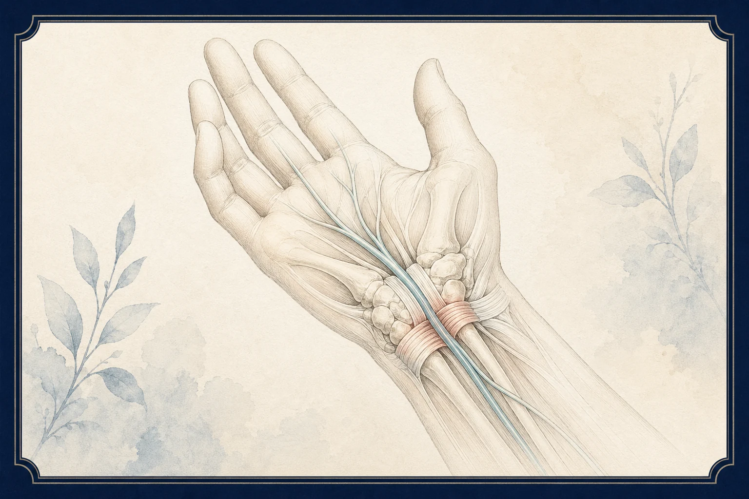 Calm patient education illustration for Carpal tunnel syndrome