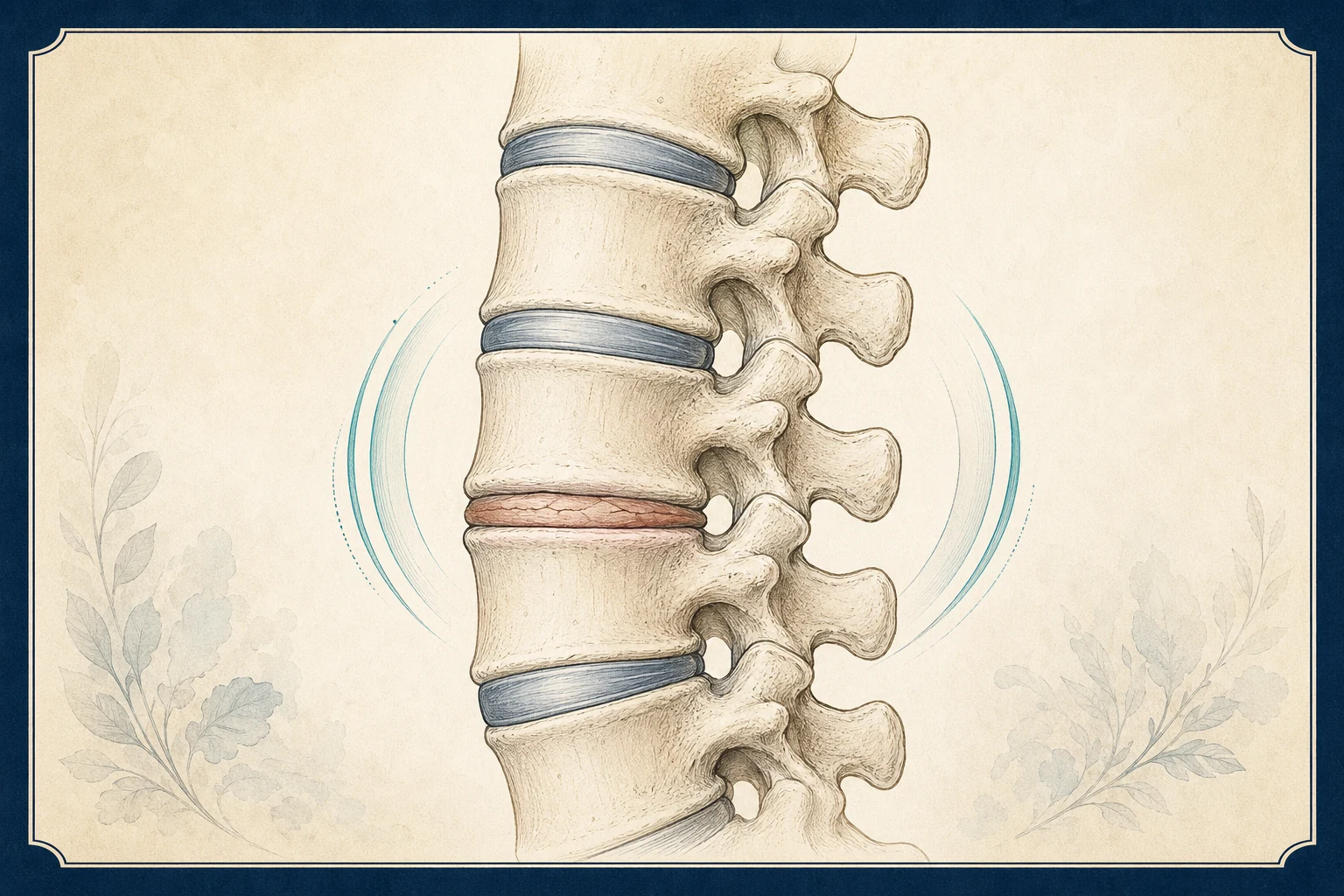 Calm patient education illustration for Degenerative disc disease