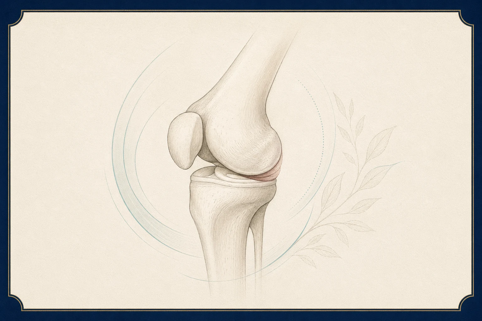 Calm patient education illustration for Knee pain