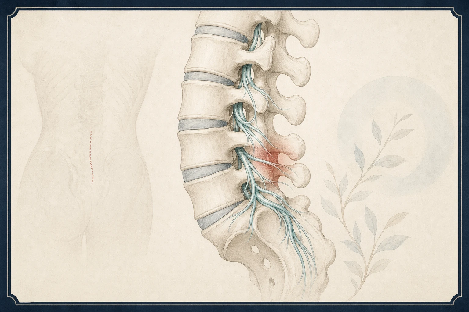 Calm patient education illustration for Post-laminectomy syndrome