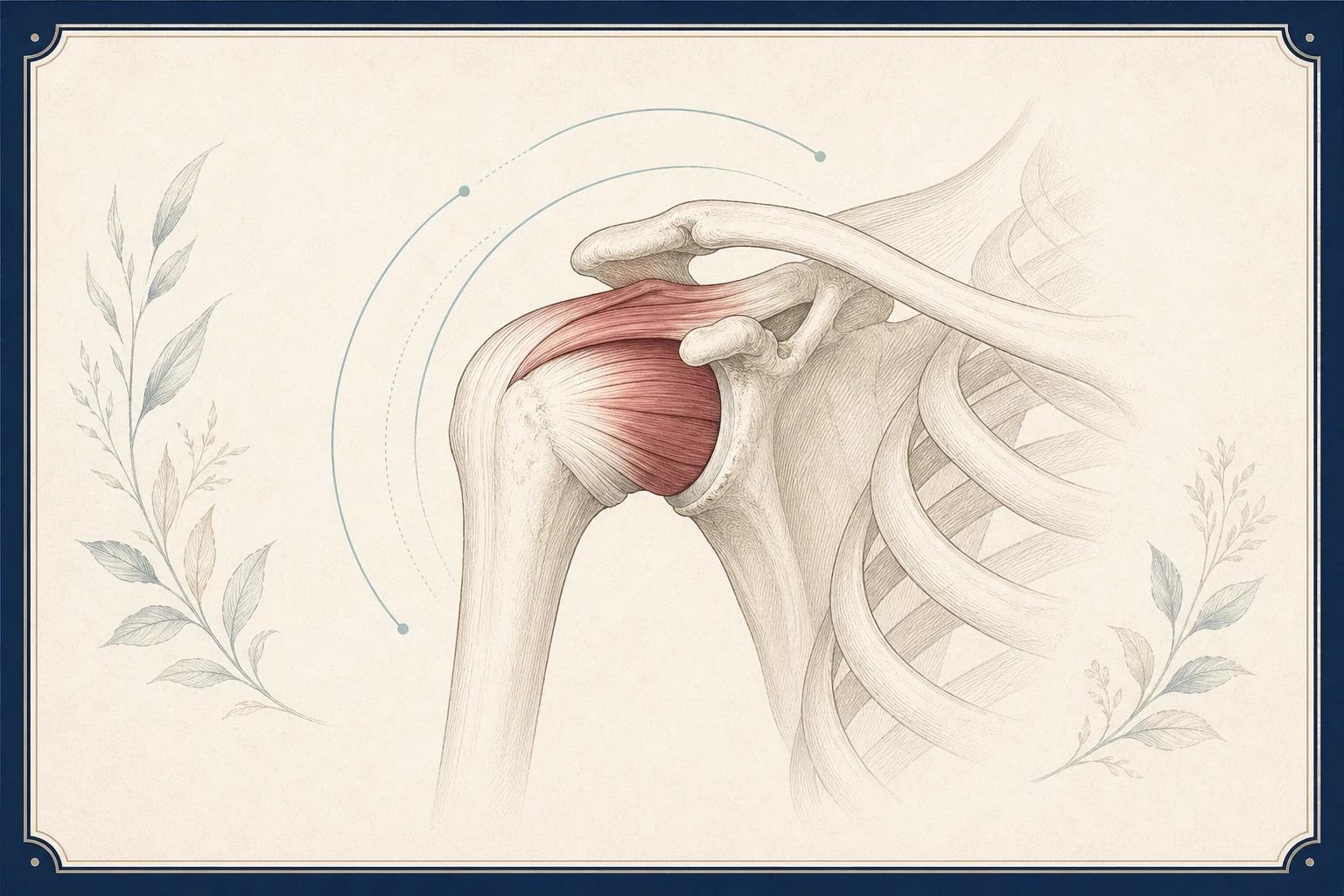 Calm patient education illustration for Rotator cuff tear